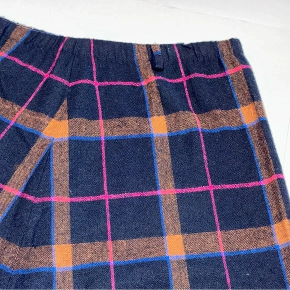 Vintage Katie Brooke Wool Skirt A-Line Size 16 Navy Blue Brown Pink